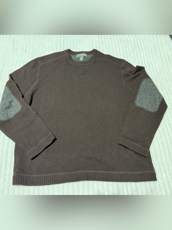 Banana Republic Other - Banana Republic Brown/plum Crewneck Sweater with Gray Elbow Patches